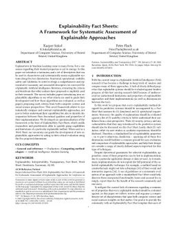 Explainability Fact Sheets: A Framework for Systematic Assessment of
  Explainable Approaches