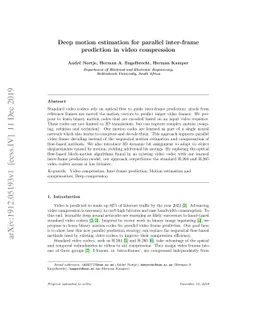 Deep motion estimation for parallel inter-frame prediction in video
  compression