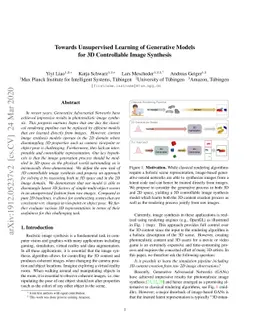 Towards Unsupervised Learning of Generative Models for 3D Controllable
  Image Synthesis