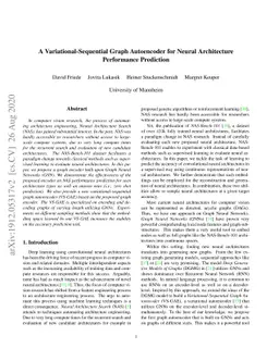 A Variational-Sequential Graph Autoencoder for Neural Architecture
  Performance Prediction