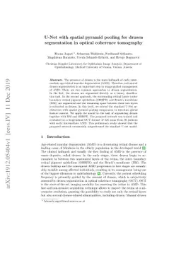 U-Net with spatial pyramid pooling for drusen segmentation in optical
  coherence tomography