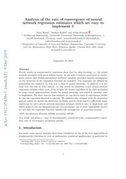 Analysis of the rate of convergence of neural network regression
  estimates which are easy to implement
