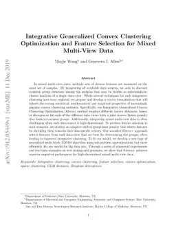 Integrative Generalized Convex Clustering Optimization and Feature
  Selection for Mixed Multi-View Data