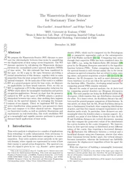 The Wasserstein-Fourier Distance for Stationary Time Series