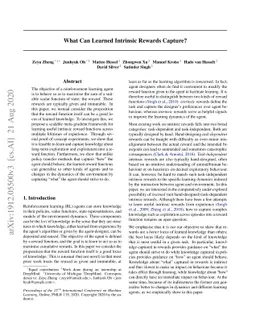 What Can Learned Intrinsic Rewards Capture?