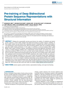 Pre-Training of Deep Bidirectional Protein Sequence Representations with
  Structural Information