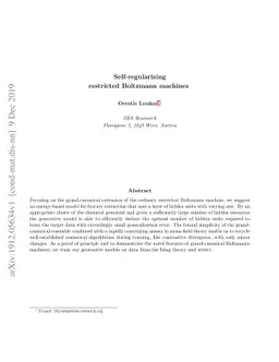 Self-regularizing restricted Boltzmann machines