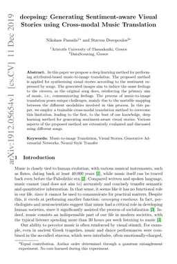 deepsing: Generating Sentiment-aware Visual Stories using Cross-modal
  Music Translation