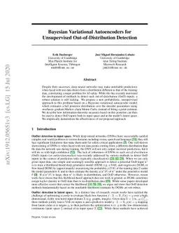 Bayesian Variational Autoencoders for Unsupervised Out-of-Distribution
  Detection
