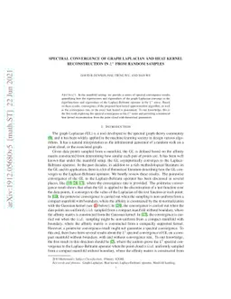 Spectral Convergence of Graph Laplacian and Heat Kernel Reconstruction
  in $L^\infty$ from Random Samples