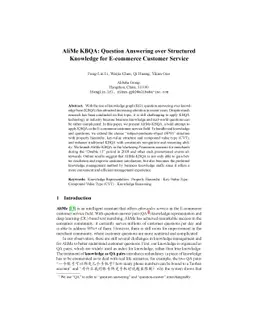 AliMe KBQA: Question Answering over Structured Knowledge for E-commerce
  Customer Service