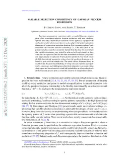 Variable Selection Consistency of Gaussian Process Regression