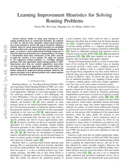 Learning Improvement Heuristics for Solving Routing Problems