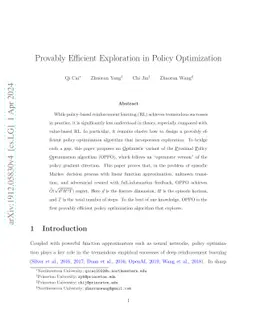 Provably Efficient Exploration in Policy Optimization