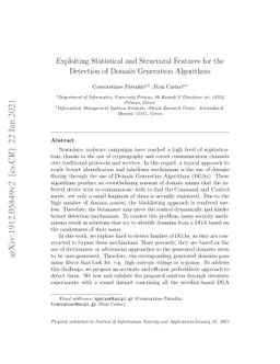 Exploiting Statistical and Structural Features for the Detection of
  Domain Generation Algorithms