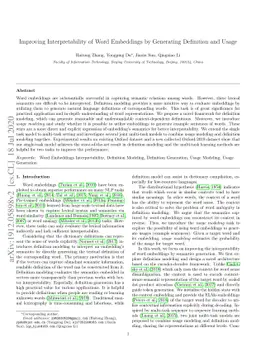 Improving Interpretability of Word Embeddings by Generating Definition
  and Usage