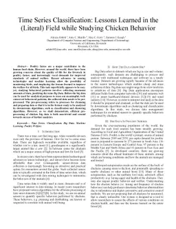 Time Series Classification: Lessons Learned in the (Literal) Field while
  Studying Chicken Behavior