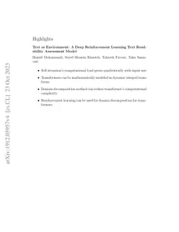 Text as Environment: A Deep Reinforcement Learning Text Readability
  Assessment Model