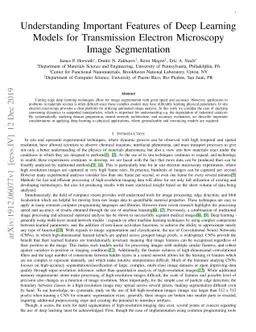 Understanding Important Features of Deep Learning Models for
  Transmission Electron Microscopy Image Segmentation