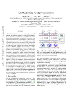 L3DOC: Lifelong 3D Object Classification