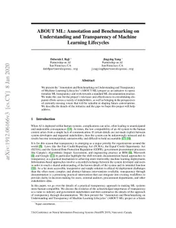 ABOUT ML: Annotation and Benchmarking on Understanding and Transparency
  of Machine Learning Lifecycles