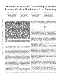 On Metrics to Assess the Transferability of Machine Learning Models in
  Non-Intrusive Load Monitoring
