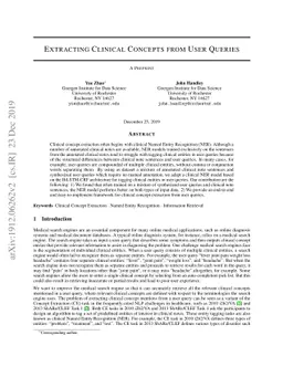 Extracting clinical concepts from user queries