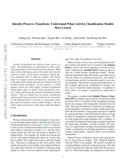 Identity Preserve Transform: Understand What Activity Classification
  Models Have Learnt