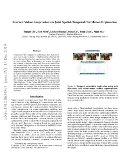 Learned Video Compression via Joint Spatial-Temporal Correlation
  Exploration