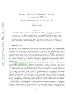Provably Efficient Reinforcement Learning with Aggregated States
