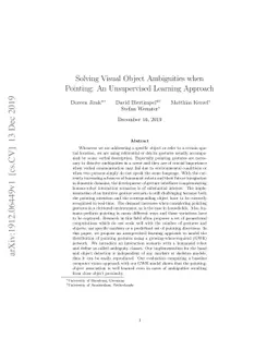 Solving Visual Object Ambiguities when Pointing: An Unsupervised
  Learning Approach