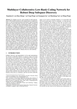 Multilayer Collaborative Low-Rank Coding Network for Robust Deep
  Subspace Discovery