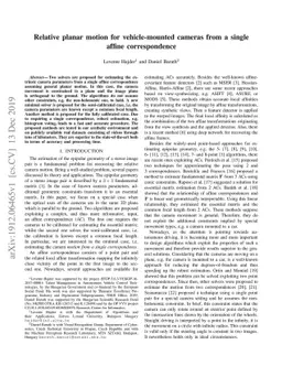 Relative planar motion for vehicle-mounted cameras from a single affine
  correspondence
