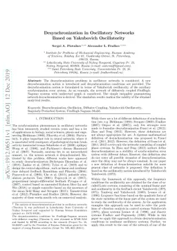 Desynchronization in Oscillatory Networks Based on Yakubovich
  Oscillatority