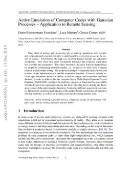 Active emulation of computer codes with Gaussian processes --
  Application to remote sensing