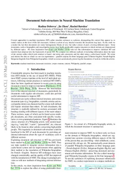 Document Sub-structure in Neural Machine Translation