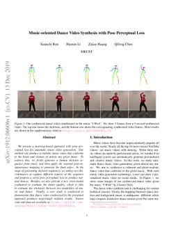 Music-oriented Dance Video Synthesis with Pose Perceptual Loss