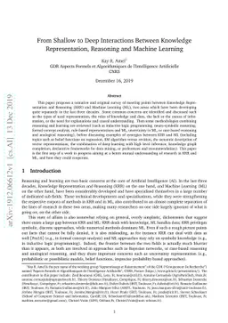 From Shallow to Deep Interactions Between Knowledge Representation,
  Reasoning and Machine Learning (Kay R. Amel group)