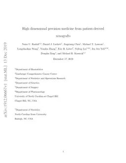 High dimensional precision medicine from patient-derived xenografts