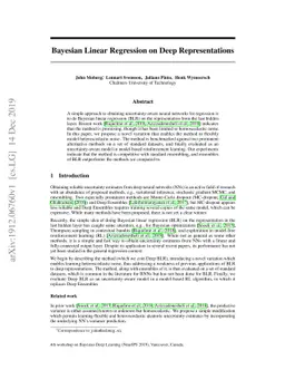 Bayesian Linear Regression on Deep Representations