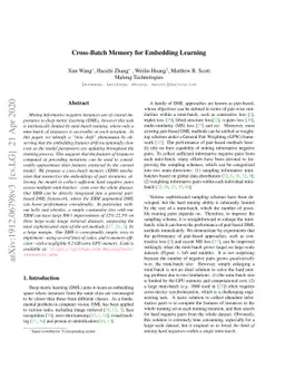 Cross-Batch Memory for Embedding Learning