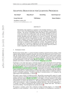 Adapting Behaviour for Learning Progress
