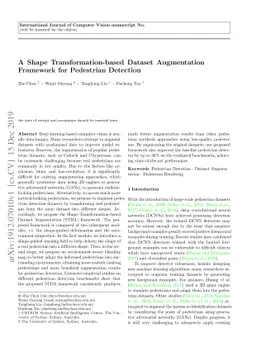 A Shape Transformation-based Dataset Augmentation Framework for
  Pedestrian Detection
