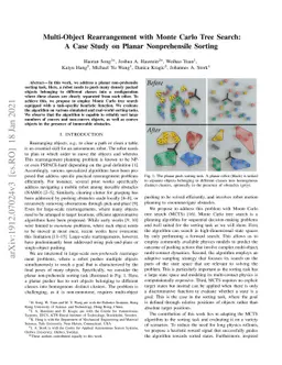 Multi-Object Rearrangement with Monte Carlo Tree Search:A Case Study on
  Planar Nonprehensile Sorting