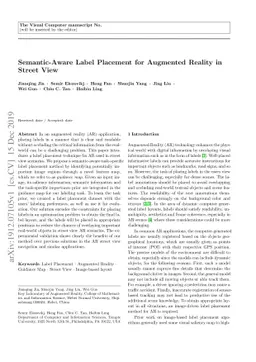 Semantic-Aware Label Placement for Augmented Reality in Street View