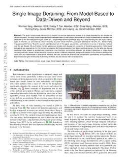 Single Image Deraining: From Model-Based to Data-Driven and Beyond