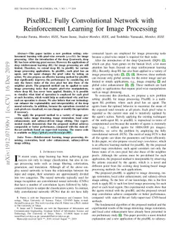 PixelRL: Fully Convolutional Network with Reinforcement Learning for
  Image Processing