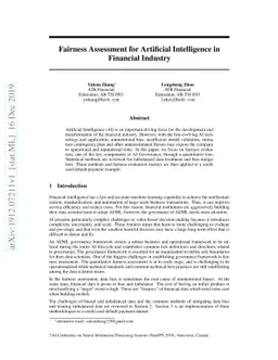 Fairness Assessment for Artificial Intelligence in Financial Industry