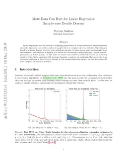 More Data Can Hurt for Linear Regression: Sample-wise Double Descent