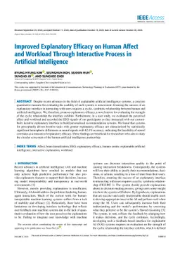 Improved Explanatory Efficacy on Human Affect and Workload through
  Interactive Process in Artificial Intelligence